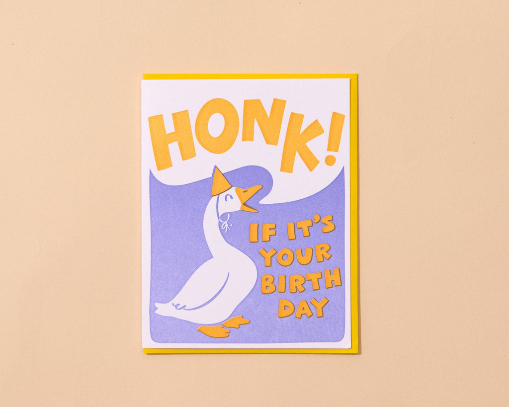 Honk Bday Goose Letterpress Greeting Card