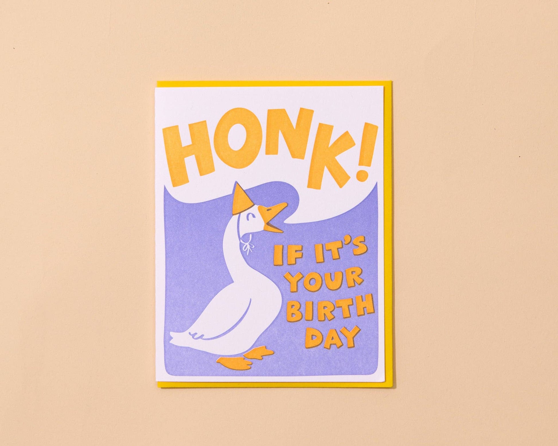 Honk Bday Goose Letterpress Greeting Card