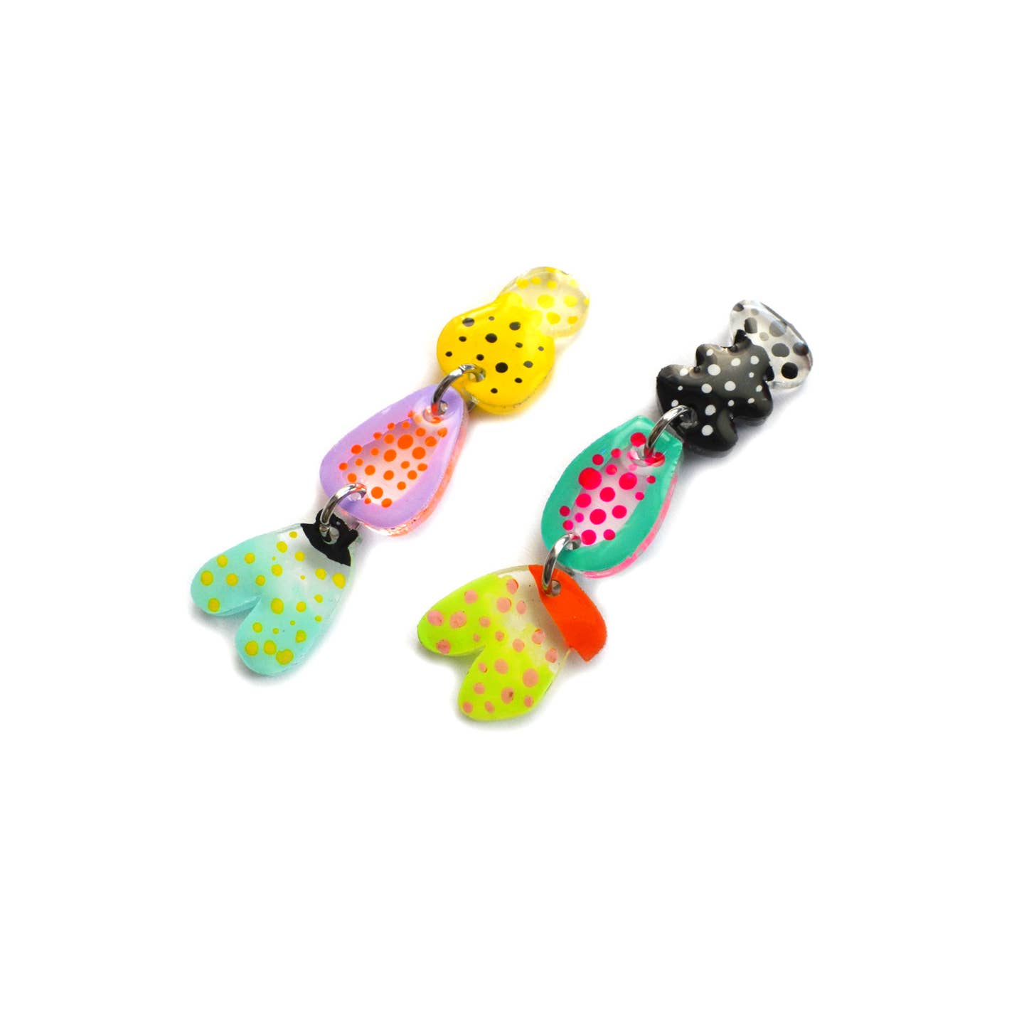 Abstract Mis-Matched Fruit Earrings