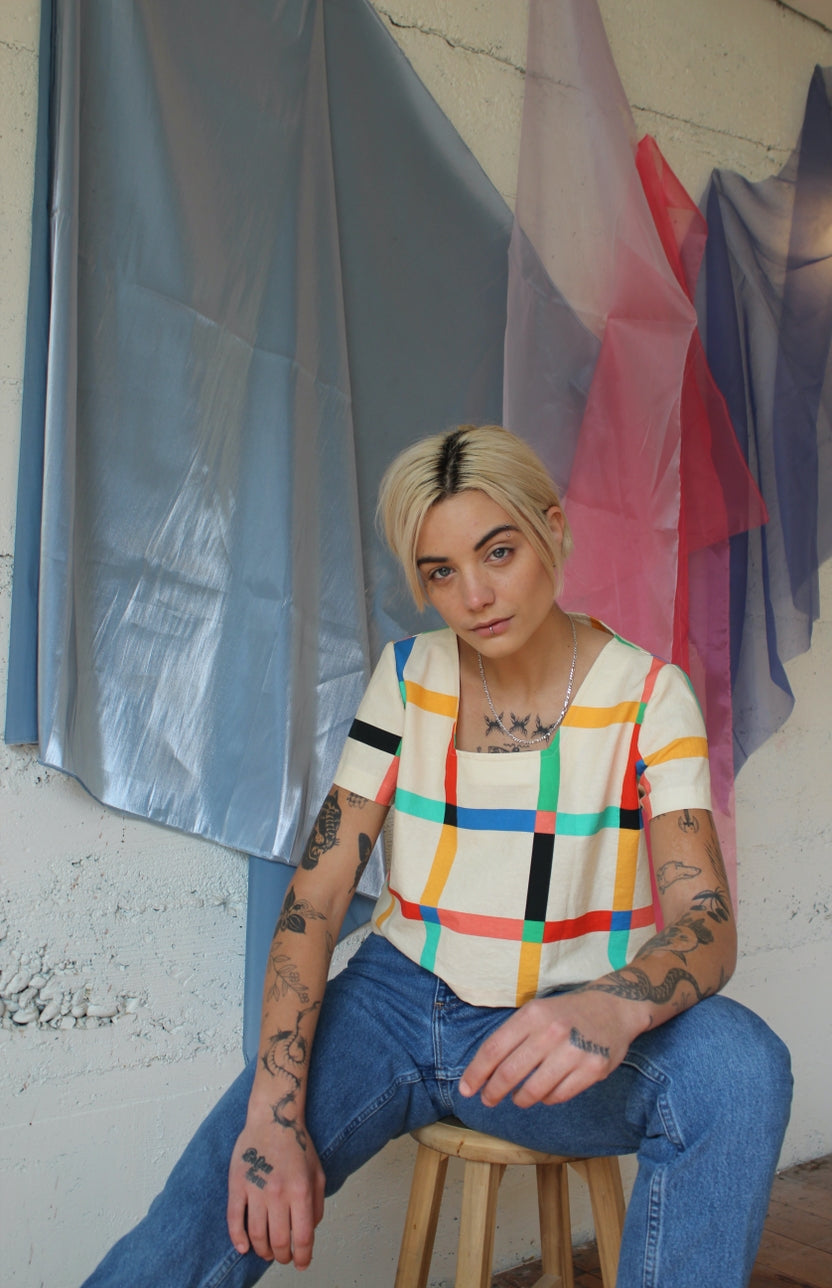 Chunky Windowpane Crop Top