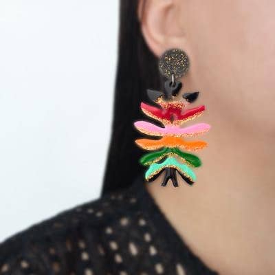 Colorful Resin Flower Earrings