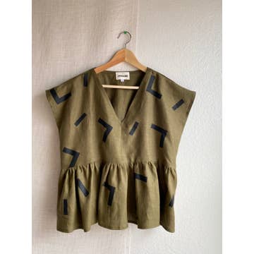 Olive Linen Top