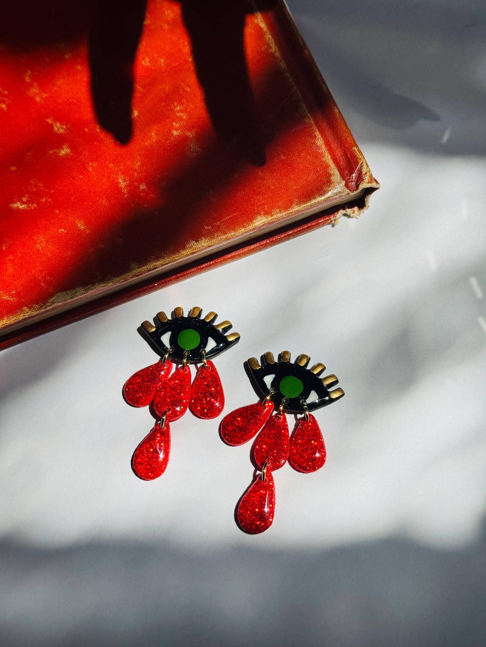Bloody Eye Drops Earrings