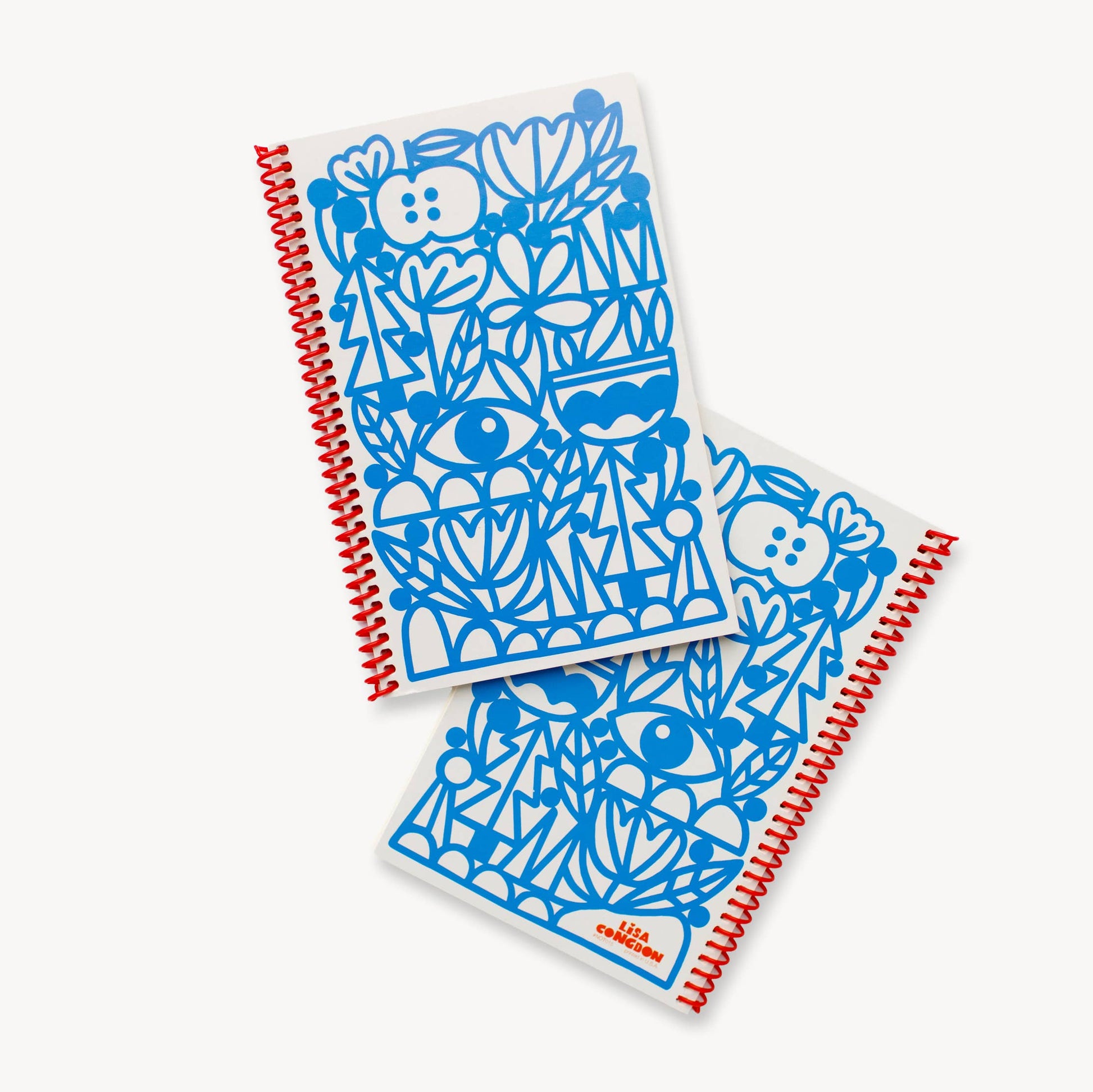 Blank Journal with Red Spiral - Manzanita Blue