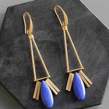 Cobalt Artdeco Earrings