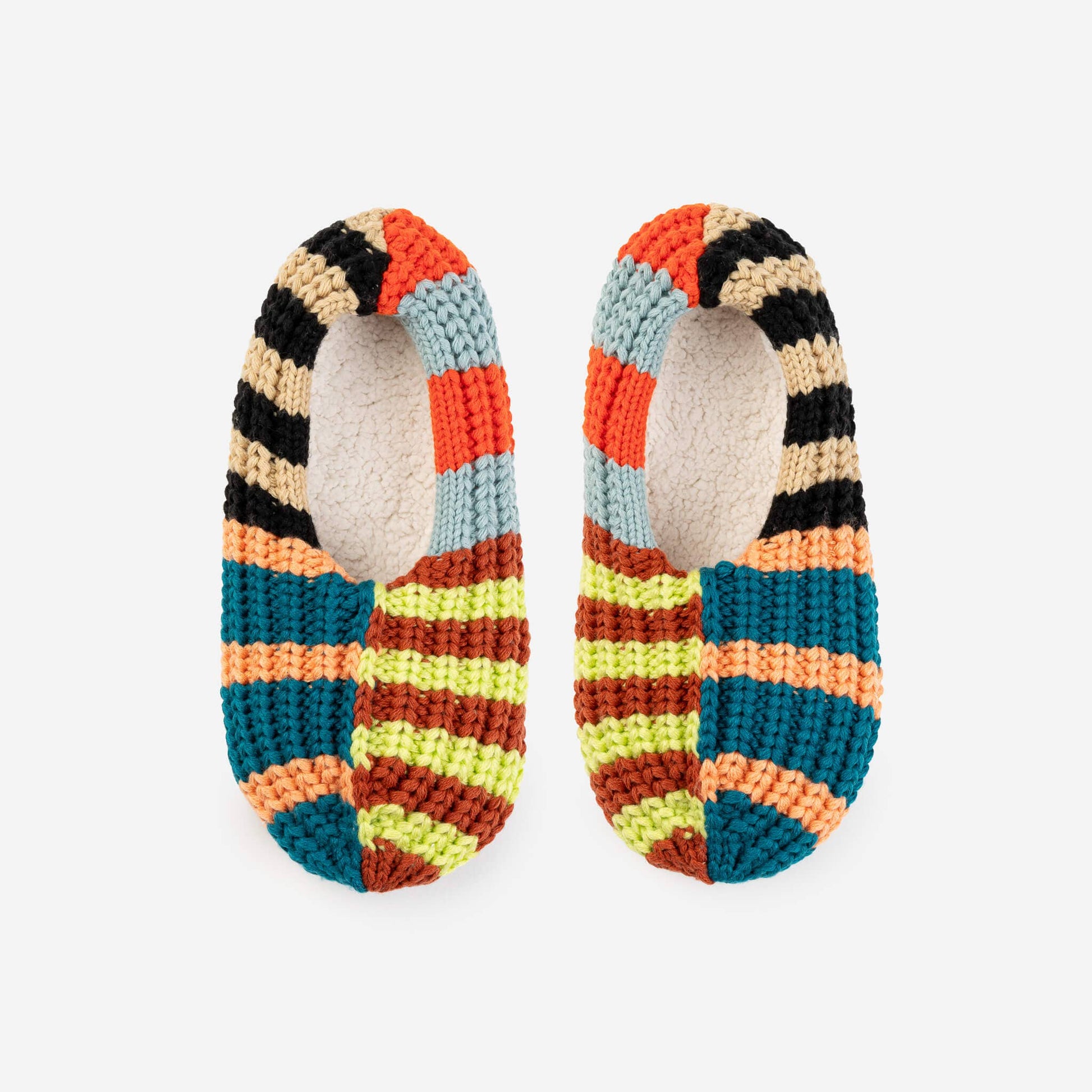 Patchwork Stripe Rib Slippers