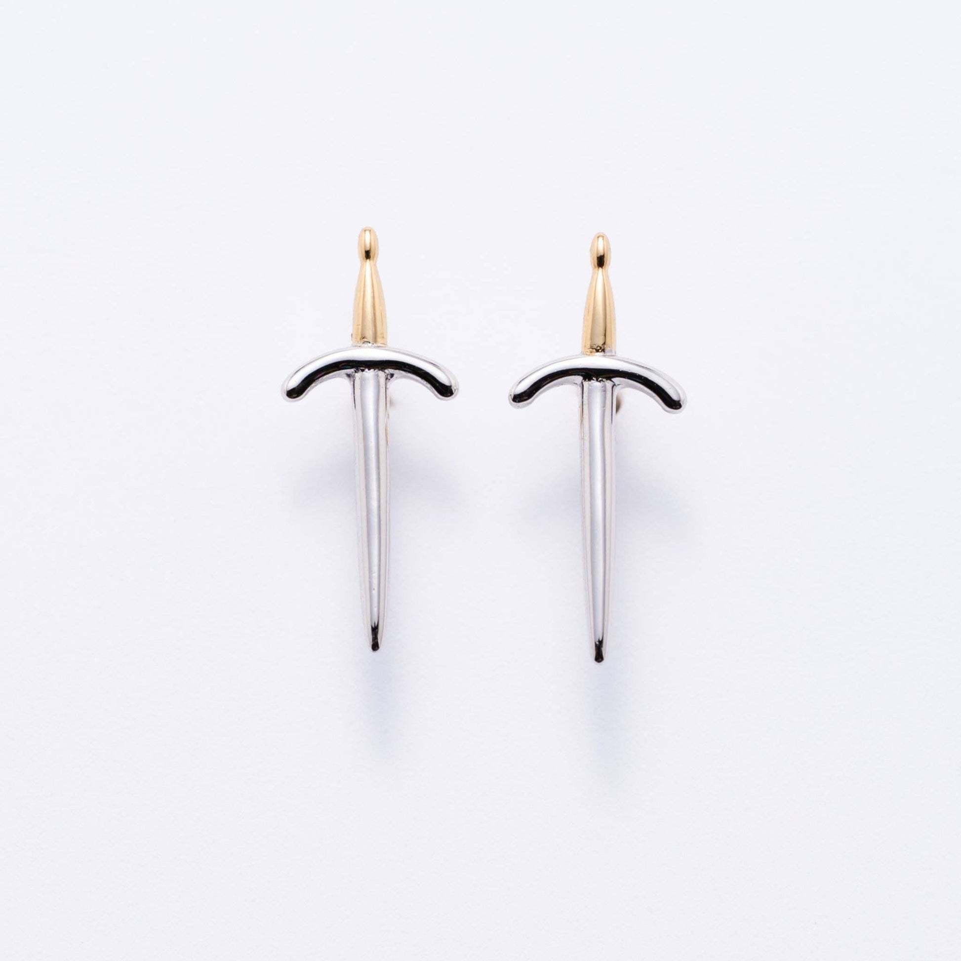 14K Gold Plated Dagger Stud Earrings
