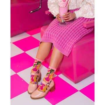 Dopamine Cats Sheer Crew Sock