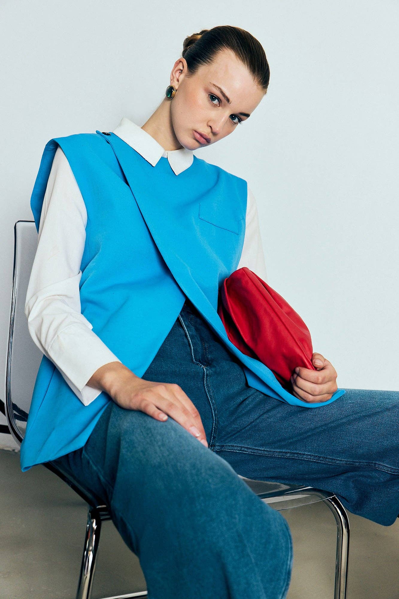 Linen Blend Double-Breasted Tailored Vest