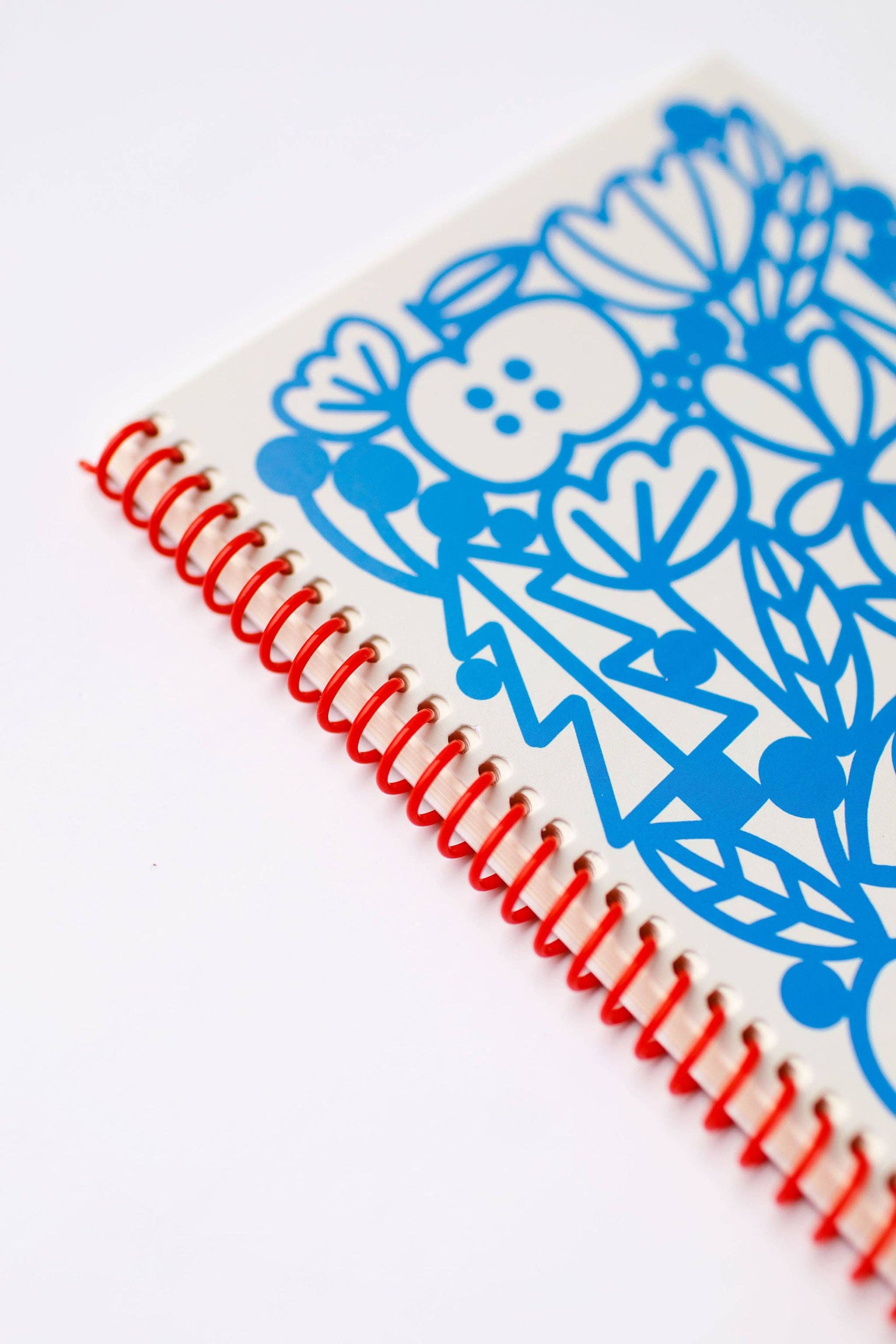 Blank Journal with Red Spiral - Manzanita Blue