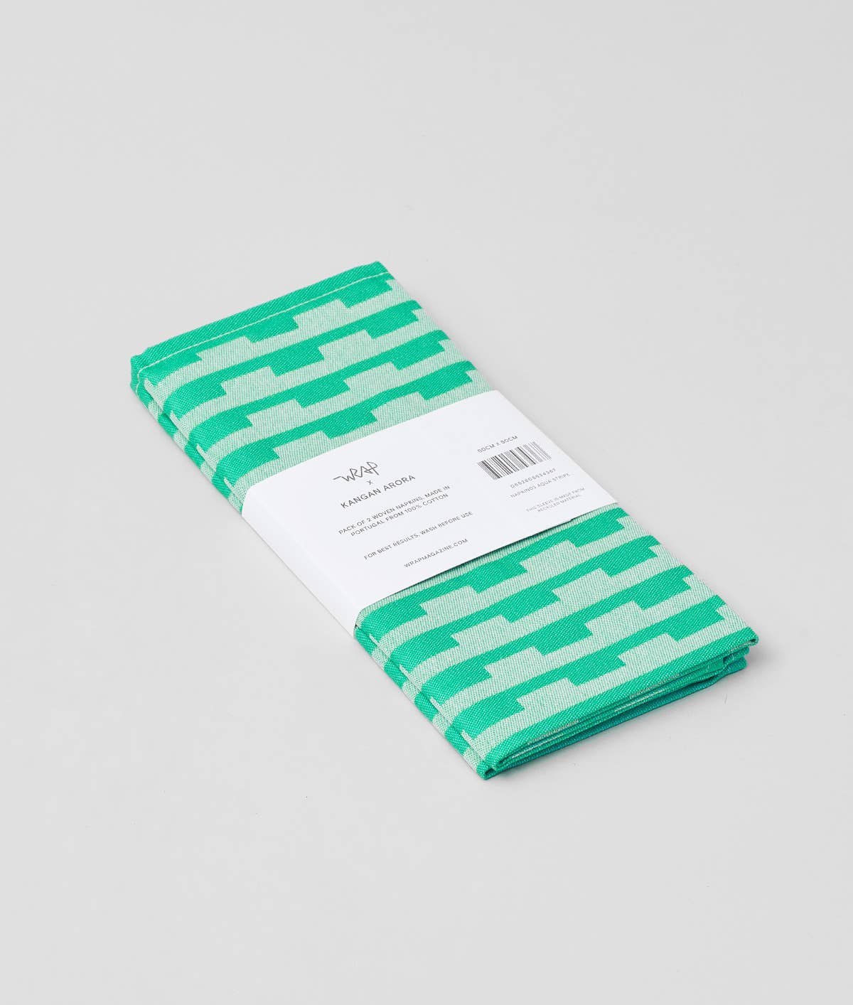 Stripes Turquoise/Natural Napkin Set