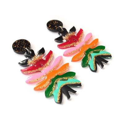 Colorful Resin Flower Earrings