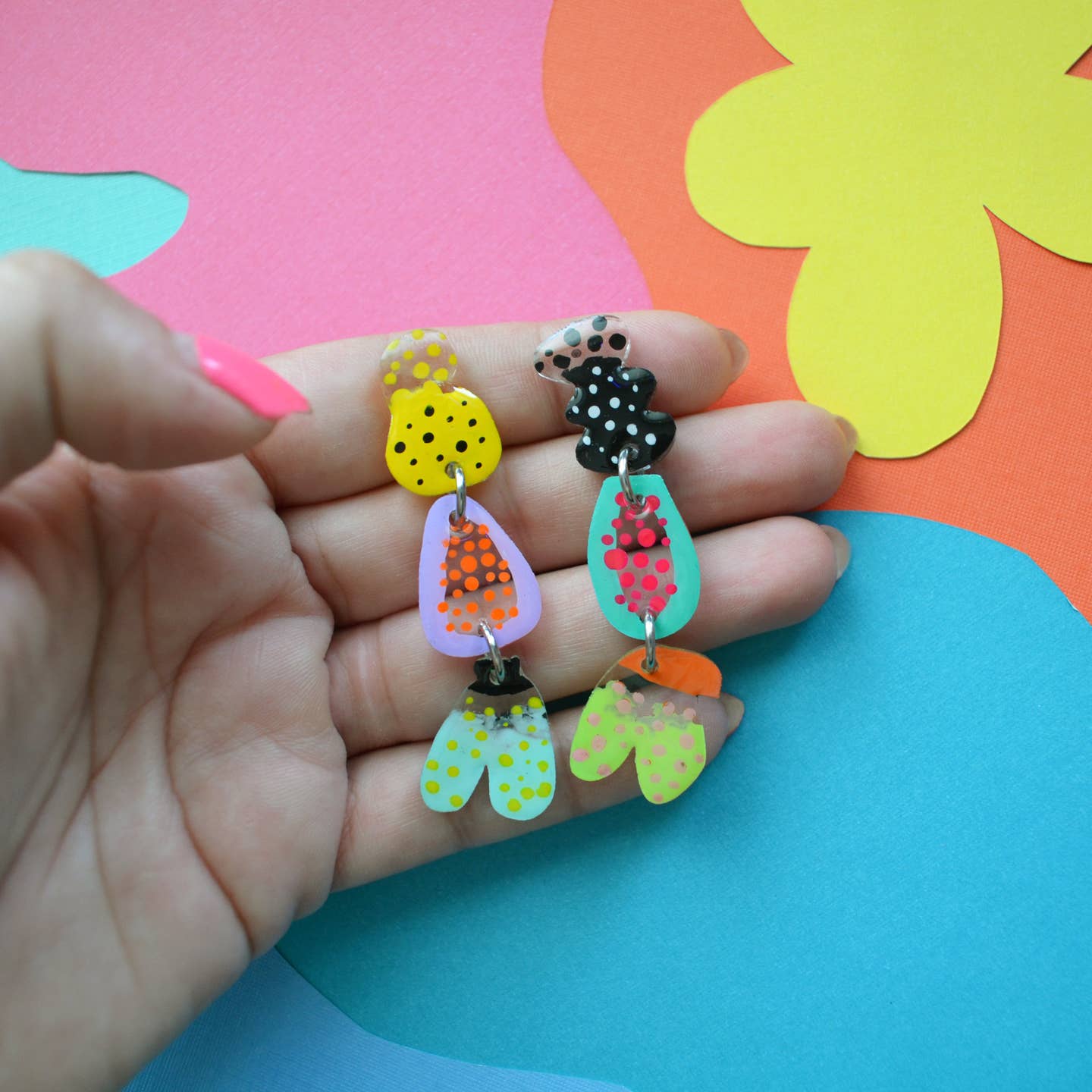 Abstract Mis-Matched Fruit Earrings