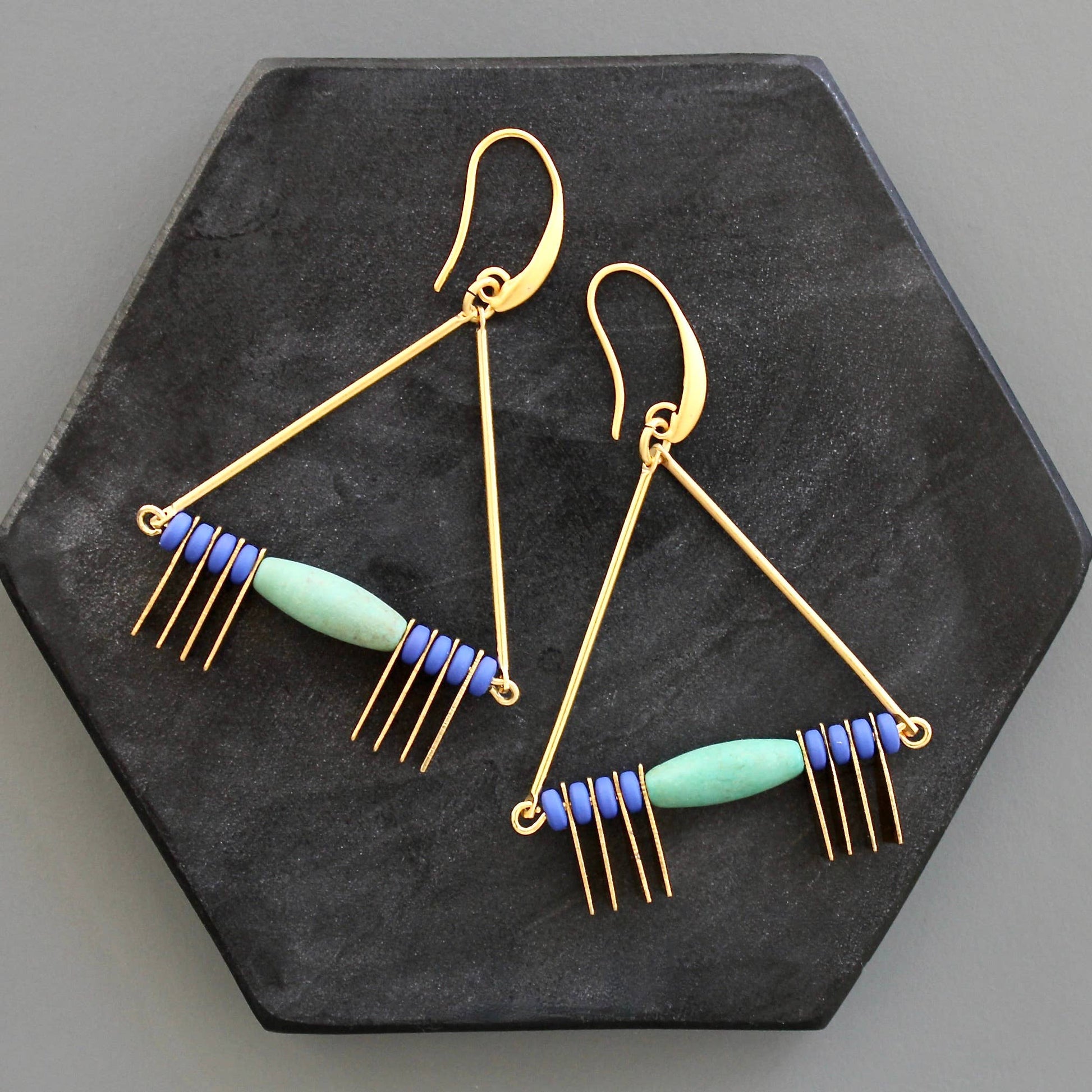 Turquoise and Cobalt Earrings