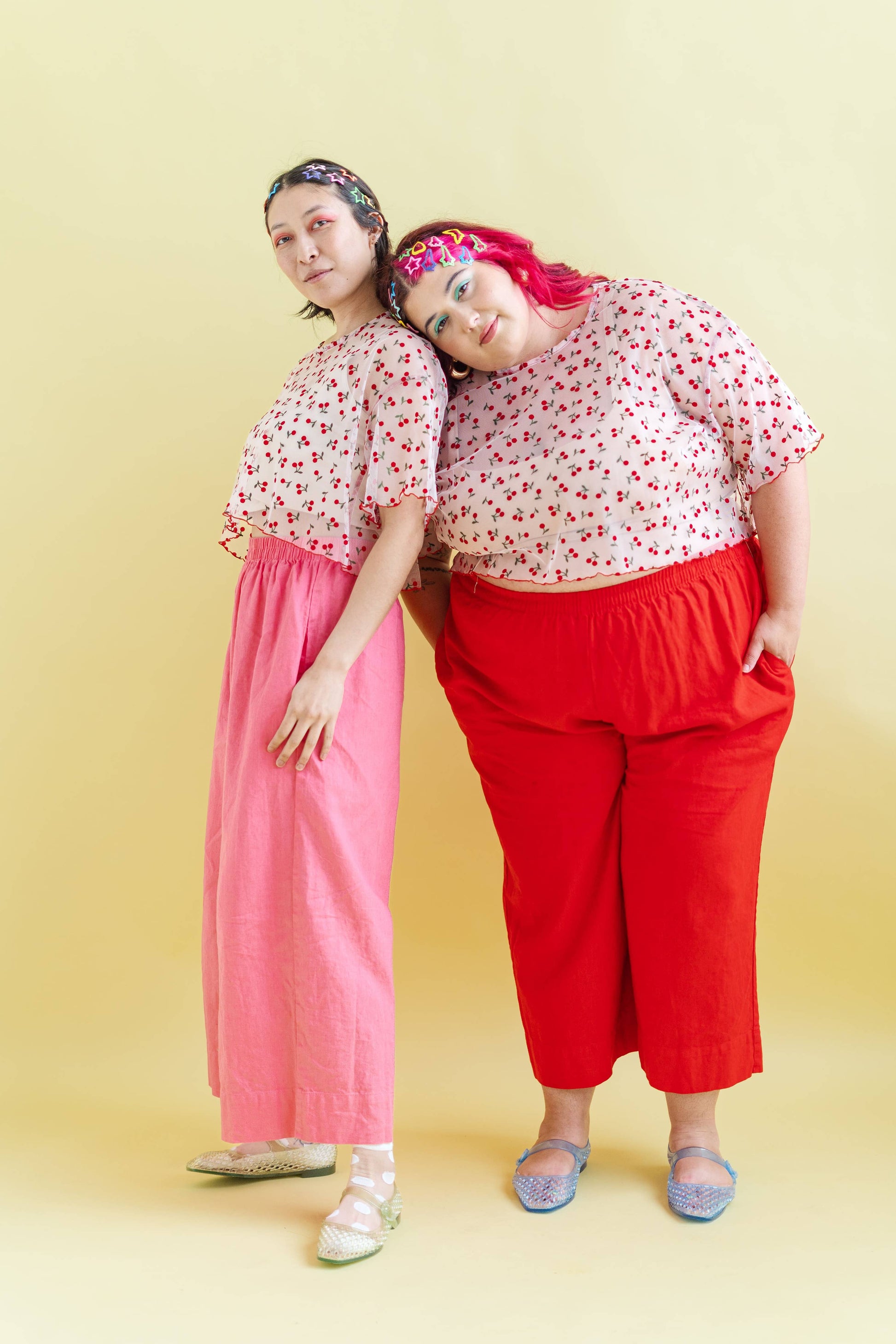 Women's Cherry Mesh Layering Blouse