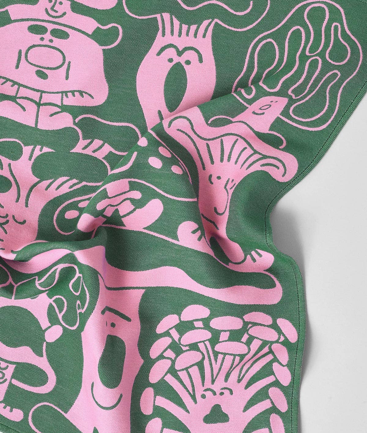 Mushrooms Woven Cotton Tea Towel