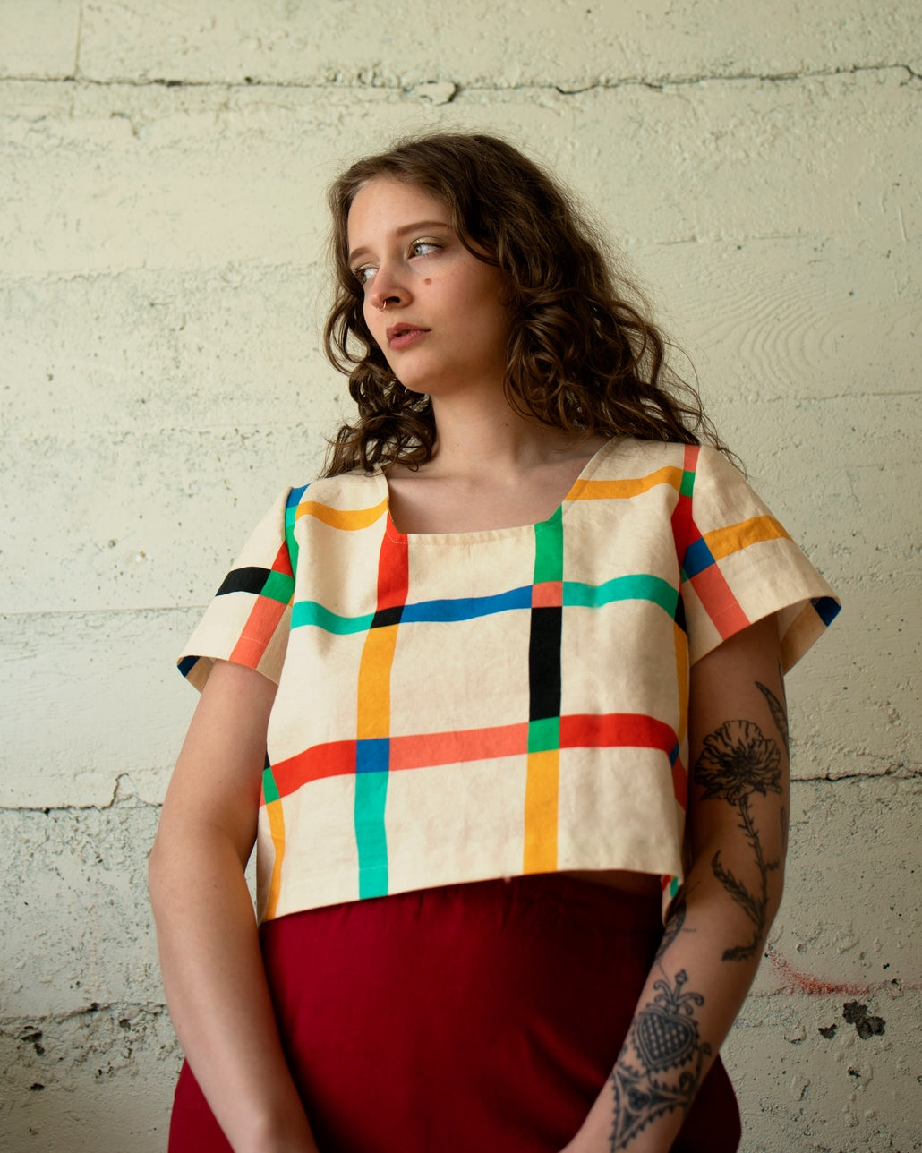 Chunky Windowpane Crop Top