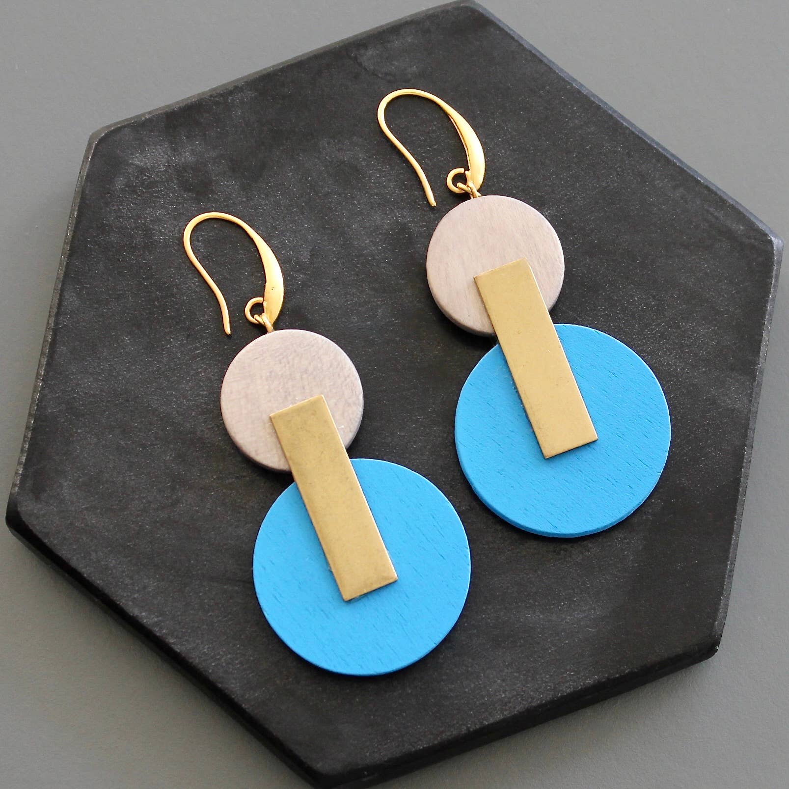 Capri Blue Disc Earrings