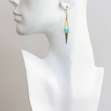 Matte Turquoise Spike Earrings