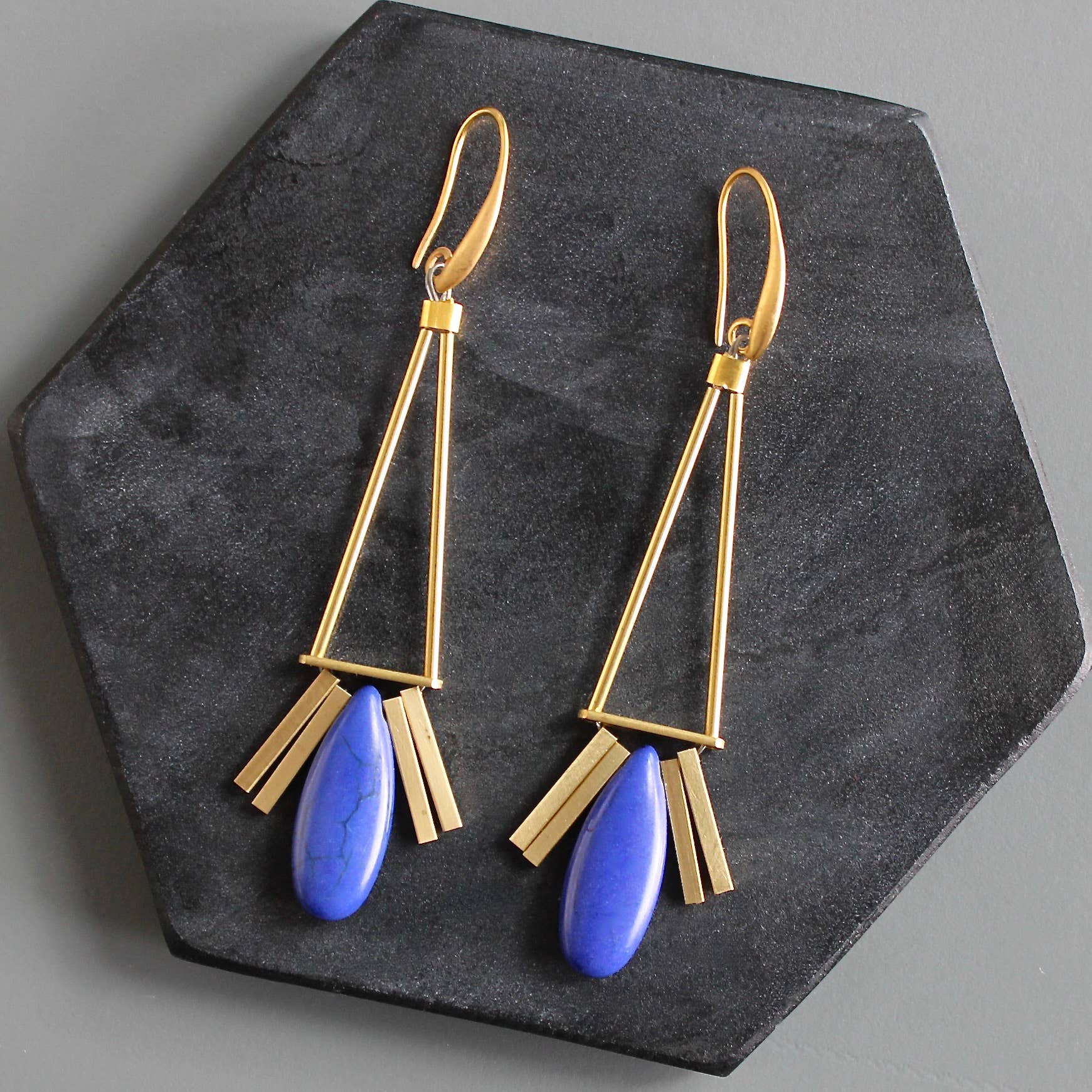 Cobalt Artdeco Earrings