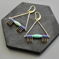 Turquoise and Cobalt Earrings