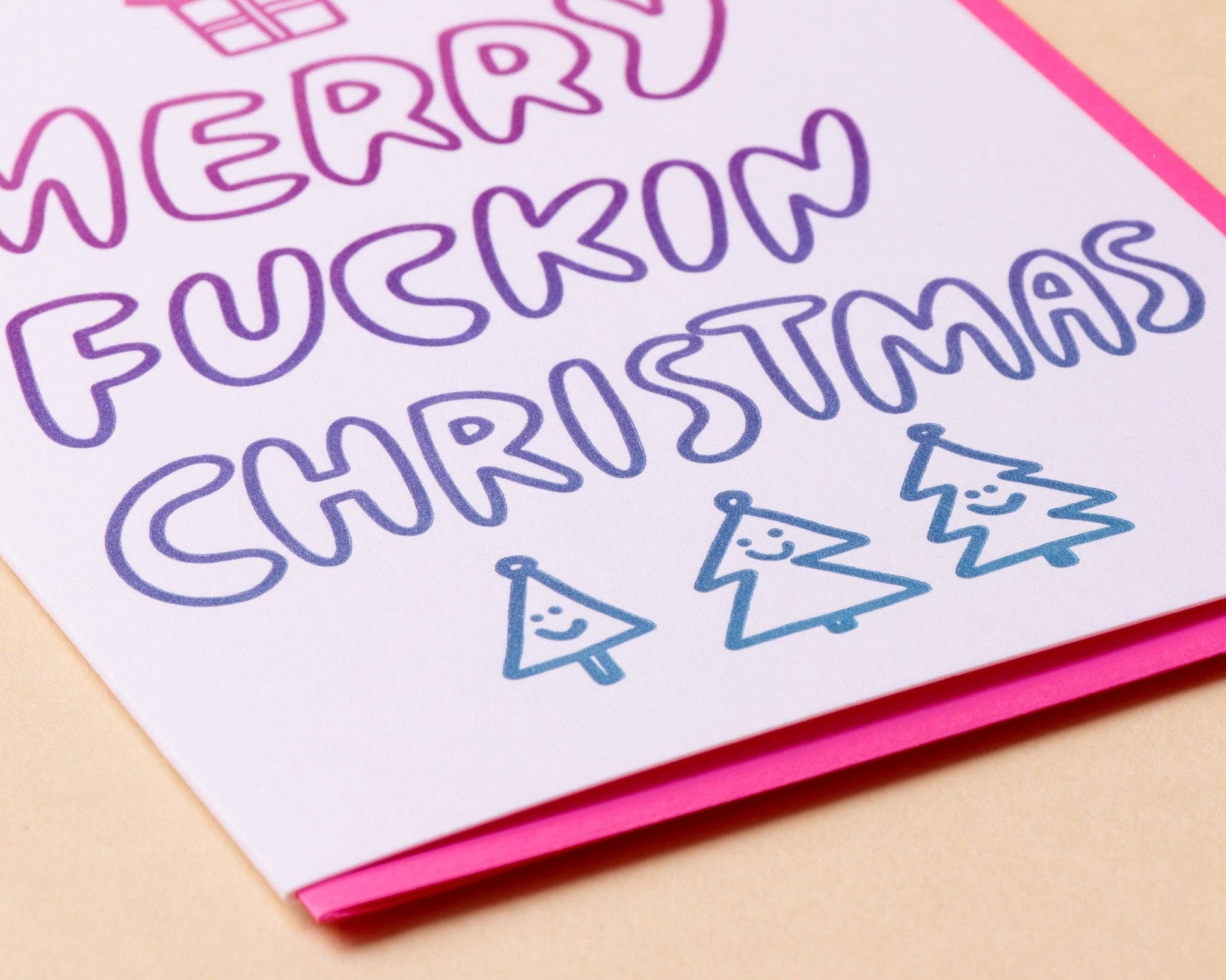 Merry Fuckin' Christmas Letterpress Greeting Card