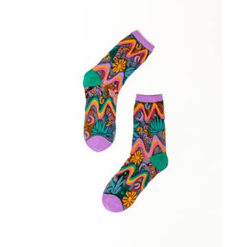 Desert Disco Black Sheer Crew Sock