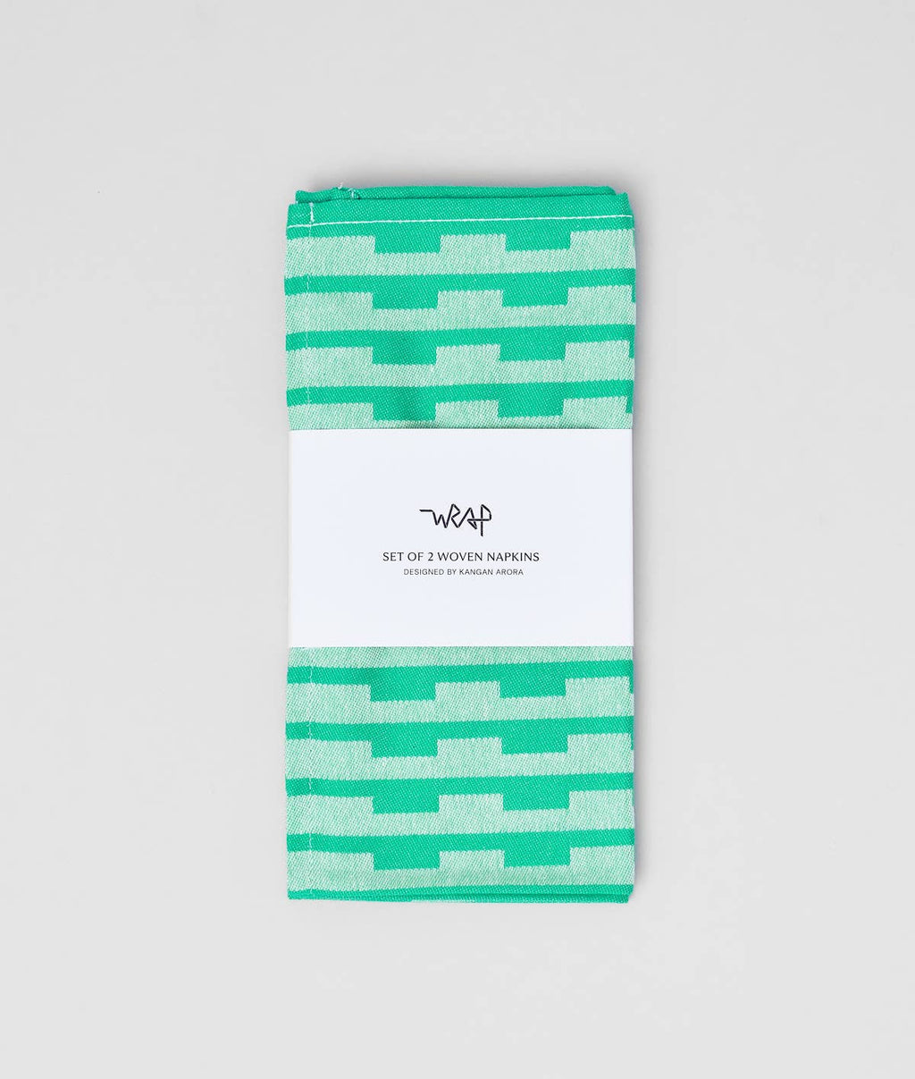 Stripes Turquoise/Natural Napkin Set