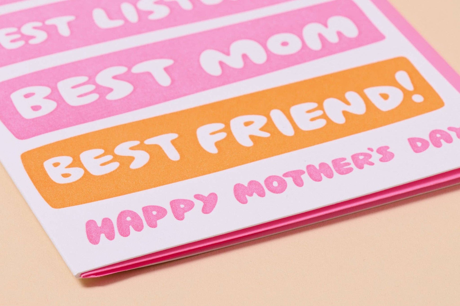 Best Hugger/Mom/Friend Letterpress Mother's Day Card