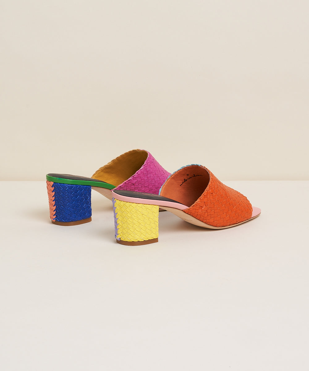 Lenu Woven Block Heel Mule