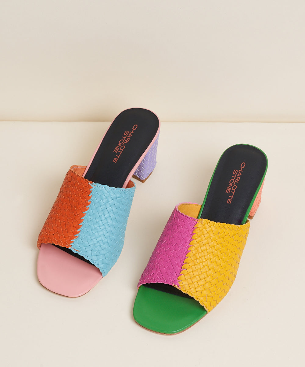 Lenu Woven Block Heel Mule