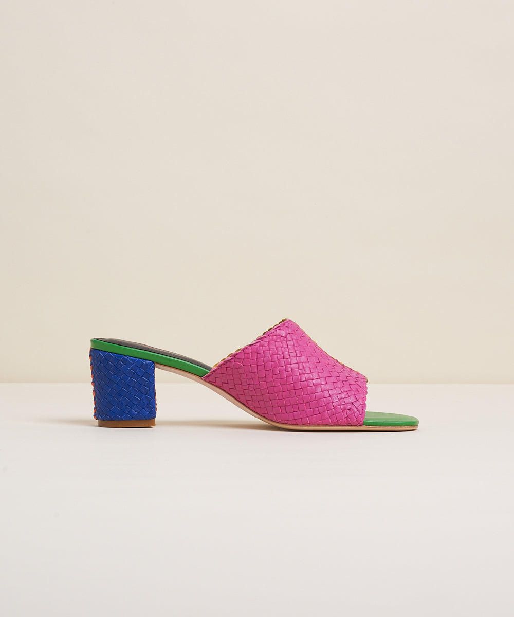 Lenu Woven Block Heel Mule