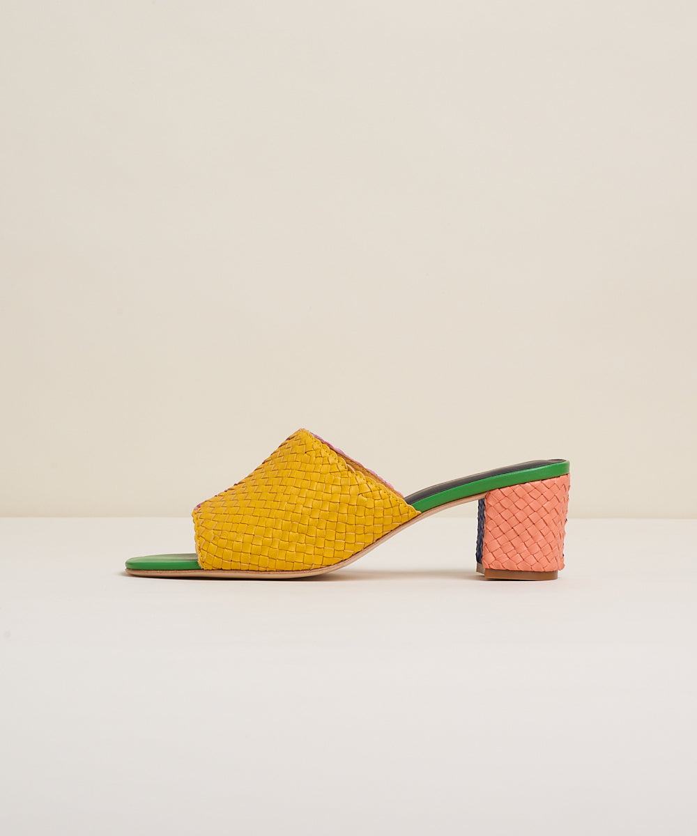 Lenu Woven Block Heel Mule