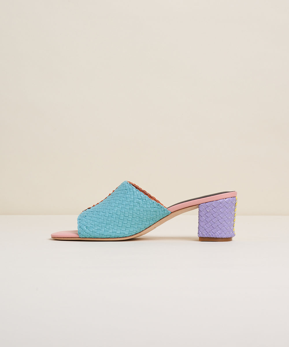 Lenu Woven Block Heel Mule