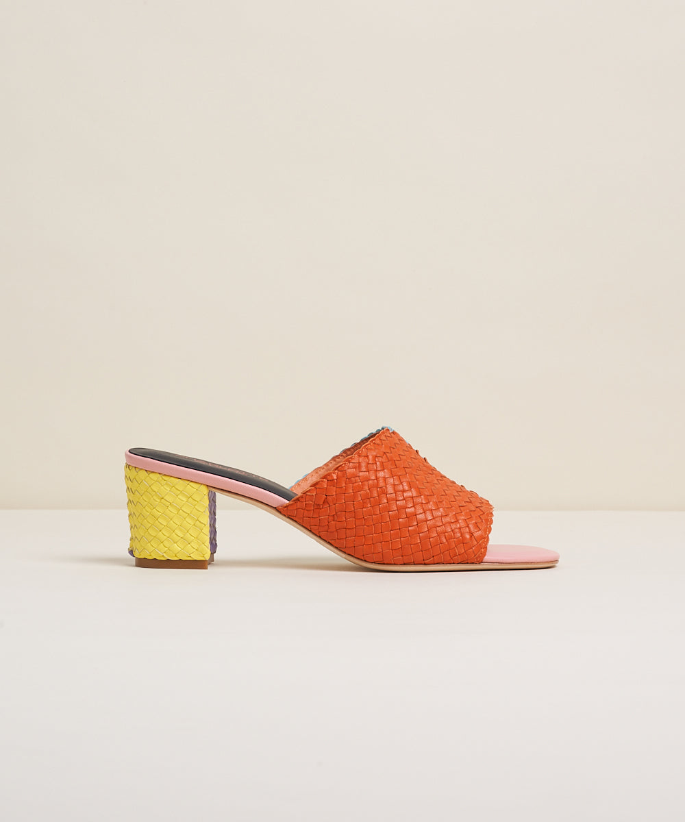 Lenu Woven Block Heel Mule