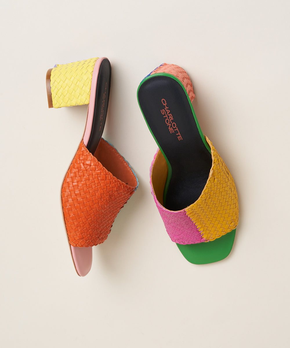 Lenu Woven Block Heel Mule