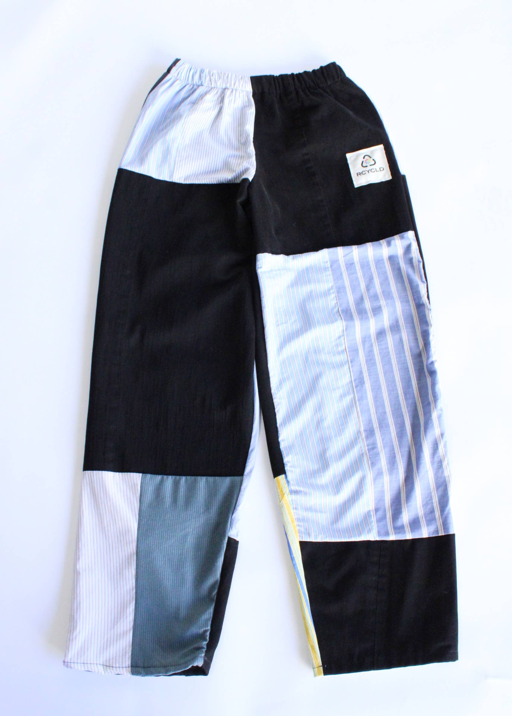 Vintage Denim x Stripes Patchwork Pants