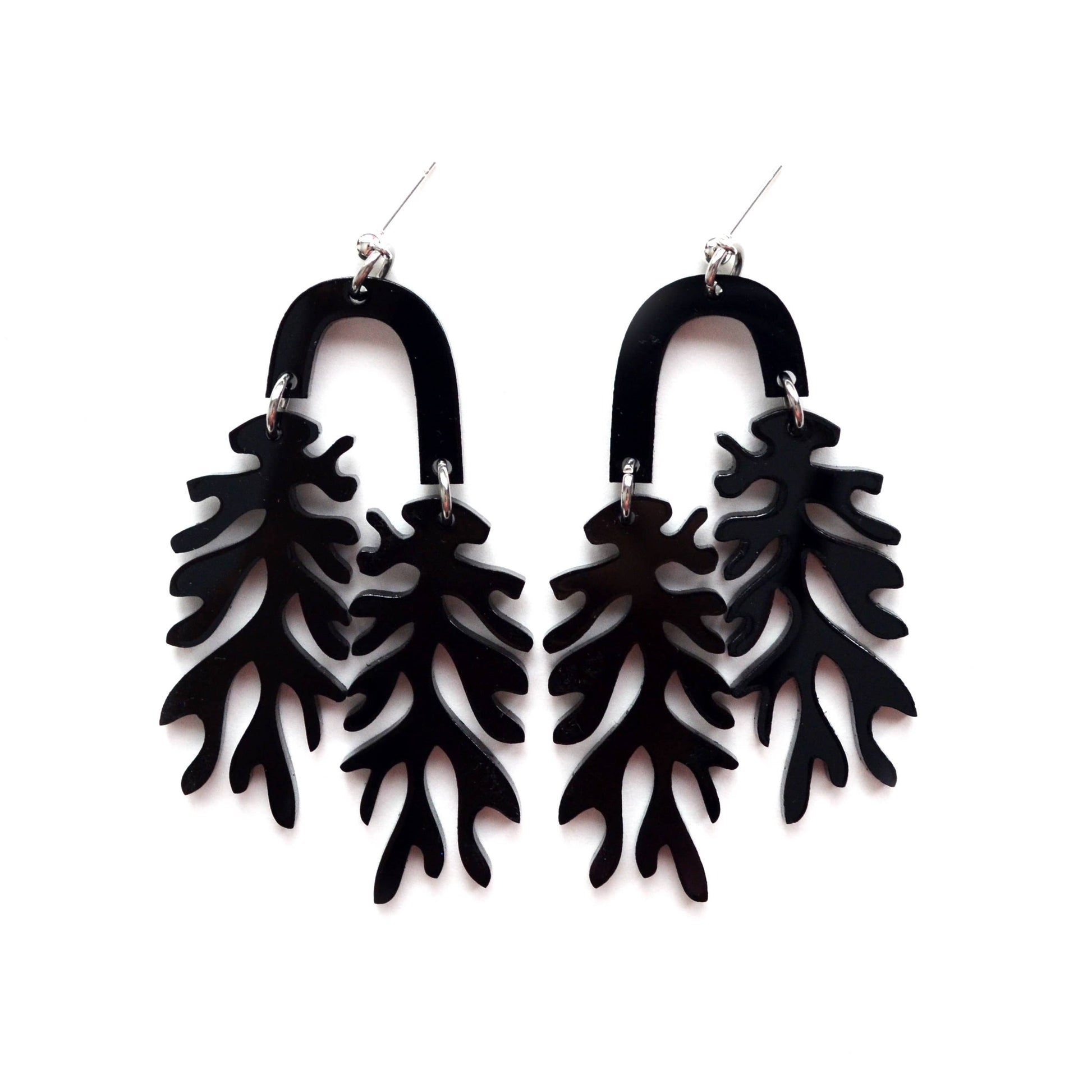 Black Matisse Leaf Earring