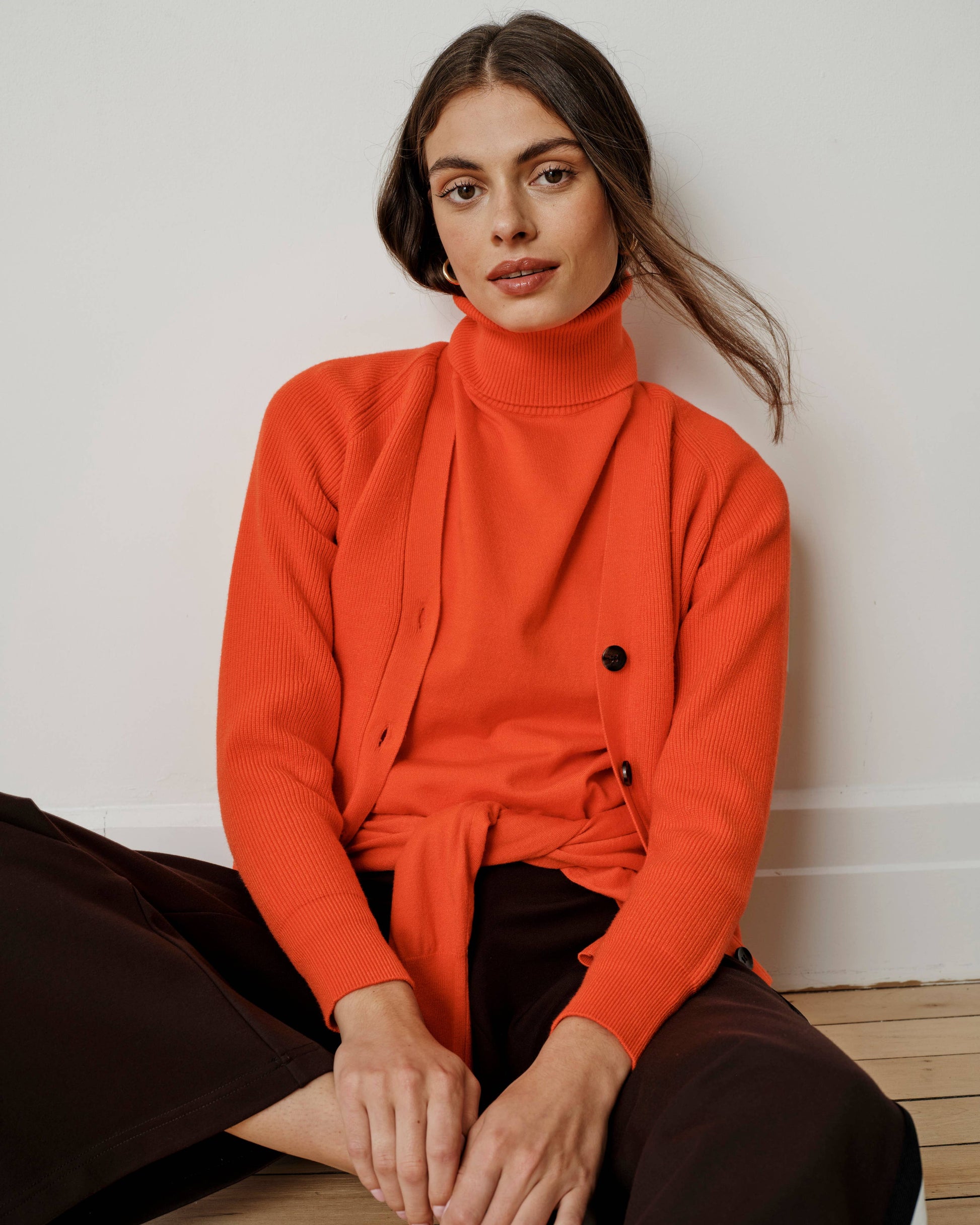 Renee Savvy Fine Knit Raglan Turtleneck