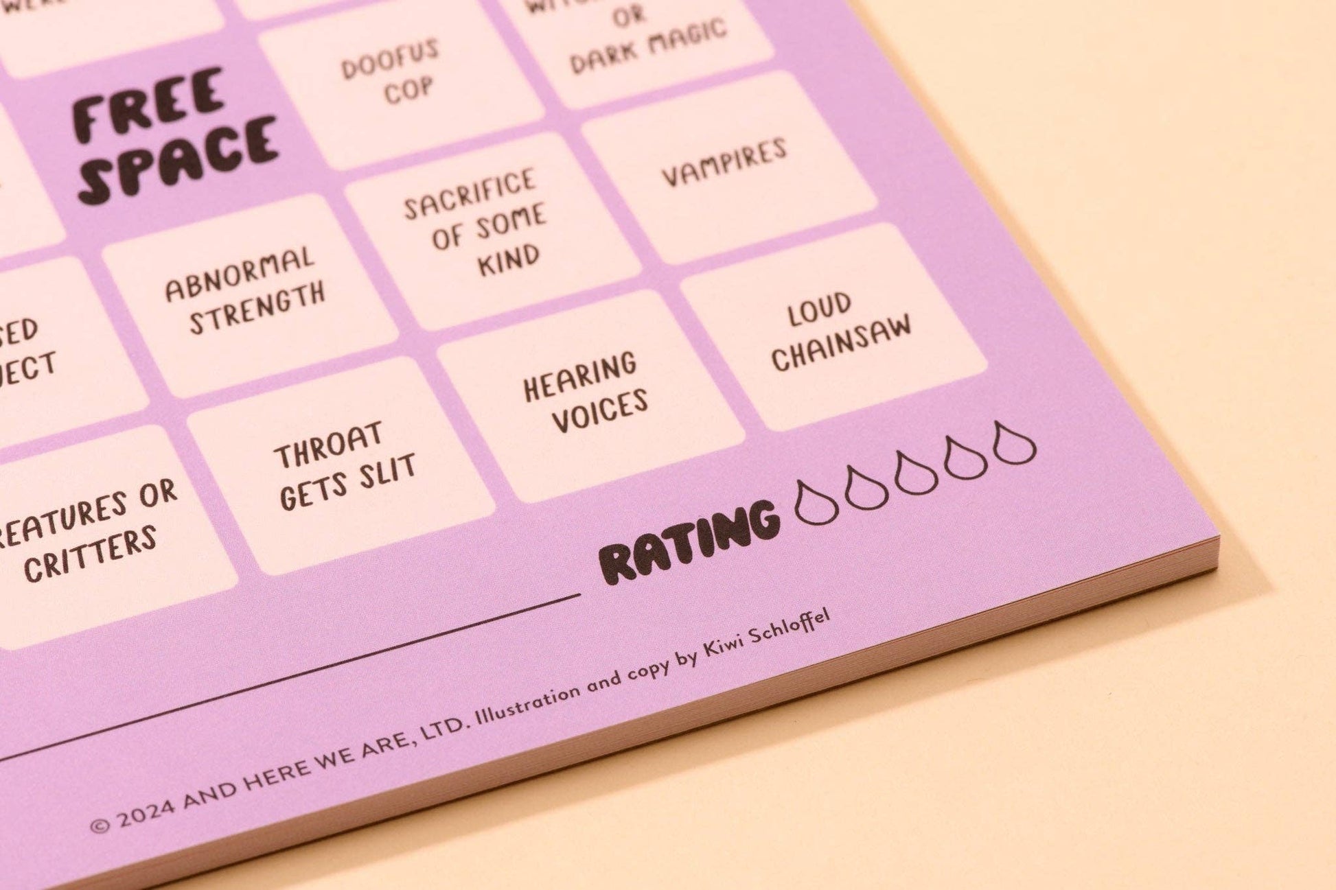 Scary Movie Cheesy Movie Night Bingo