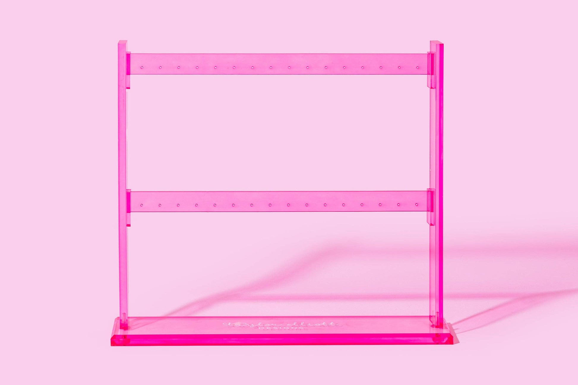 32-Hole Hanging Hoop Earring Holder - Hot Pink