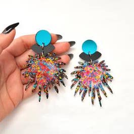 Party Confetti Pom Pom Earrings