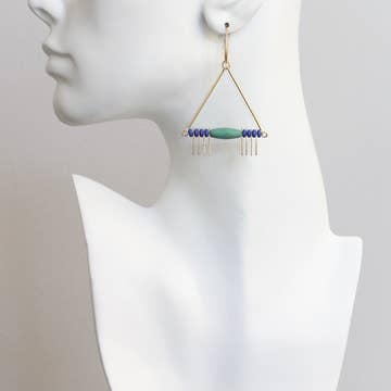 Turquoise and Cobalt Earrings