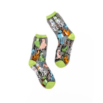 Dopamine Dogs Black Sheer Crew Sock