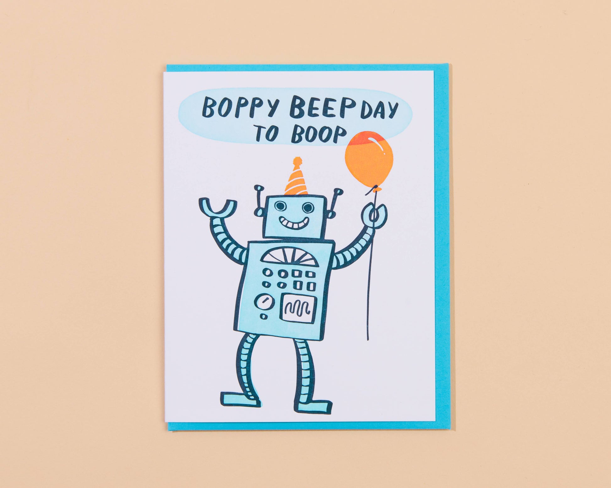 Robot Birthday Letterpress Greeting Card