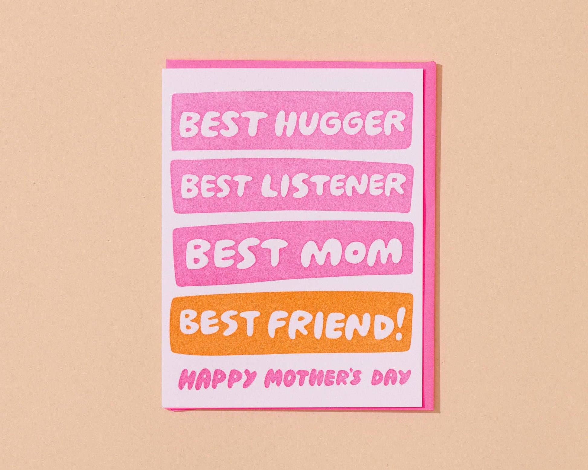 Best Hugger/Mom/Friend Letterpress Mother's Day Card