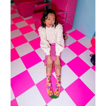Dopamine Cats Sheer Crew Sock