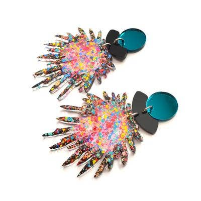 Party Confetti Pom Pom Earrings