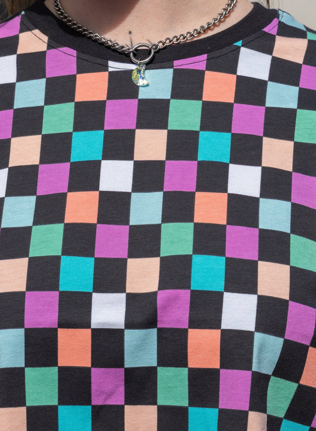 Checkerboard Chropped Boxy Tee