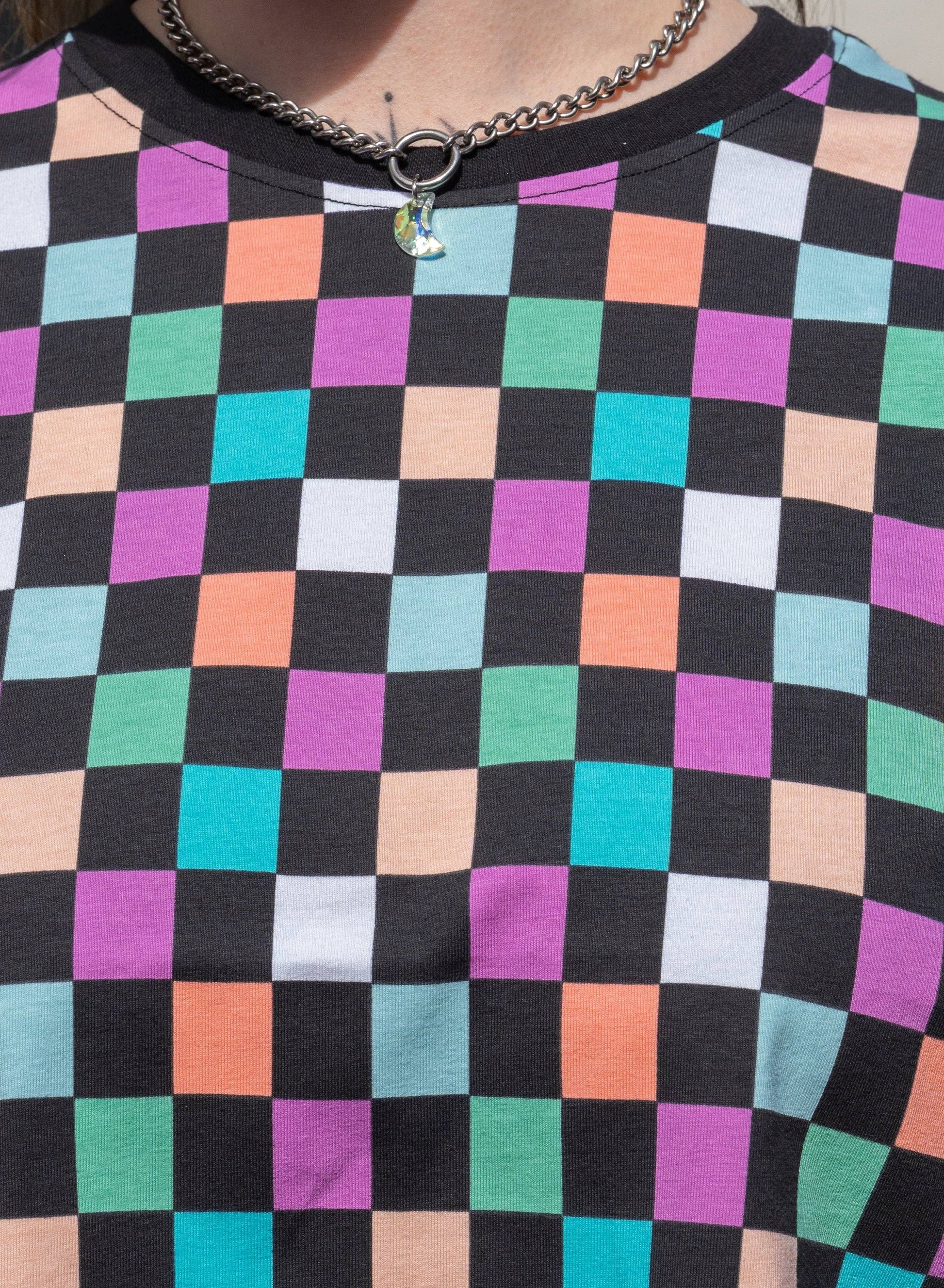 Checkerboard Chropped Boxy Tee